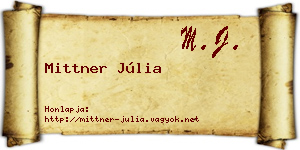 Mittner Júlia névjegykártya