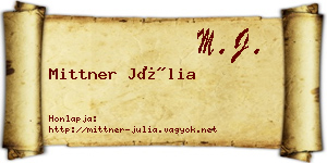 Mittner Júlia névjegykártya